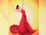 Cours de peinture débutant Happy Paint by Happy Labs avec la peinture Flamenco un apéro créatif avec un atelier peinture dans un bar accessible à tous, animé par un artiste dans une ambiance conviviale