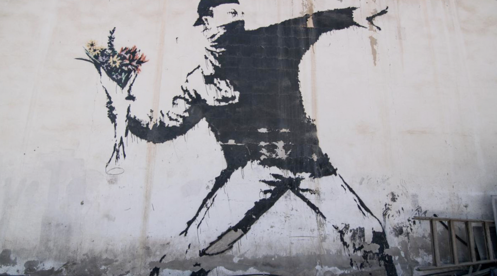 Torchon De Cuisine En Coton Avec Motif Banksy - 40x60 Cm - Art Urbain Graffiti - Cadeau Original Pour Amateurs D'art - 1