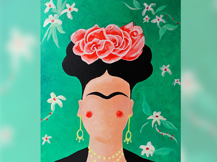 Cours de peinture débutant Happy Paint by Happy Labs avec la peinture Frida, un apéro créatif avec un atelier peinture dans un bar accessible à tous, animé par un artiste dans une ambiance conviviale