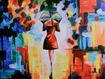Cours de peinture débutant Happy Paint by Happy Labs avec la peinture Peignons sous la pluie, un apéro créatif avec un atelier peinture dans un bar accessible à tous, animé par un artiste dans une ambiance conviviale